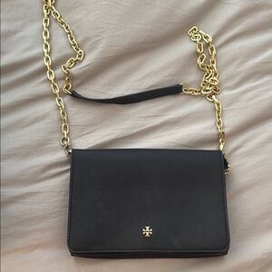 Tory Burch Black Bag with Gold Chain